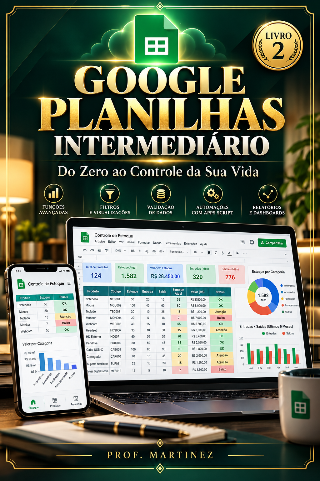 Capa de Google Planilhas Intermediário